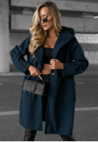 Długi płaszcz oversize z kapturem Autumn Coat czekoladowy