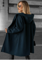 Długi płaszcz oversize z kapturem Autumn Coat czekoladowy