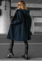Długi płaszcz oversize z kapturem Autumn Coat czekoladowy