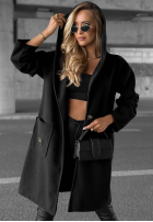 Długi płaszcz oversize z kapturem Autumn Coat czekoladowy