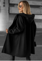 Długi płaszcz oversize z kapturem Autumn Coat czekoladowy