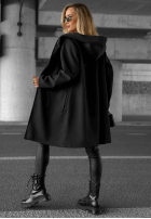 Długi płaszcz oversize z kapturem Autumn Coat czekoladowy