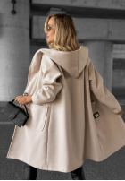 Długi płaszcz oversize z kapturem Autumn Coat czekoladowy