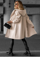 Długi płaszcz oversize z kapturem Autumn Coat czekoladowy