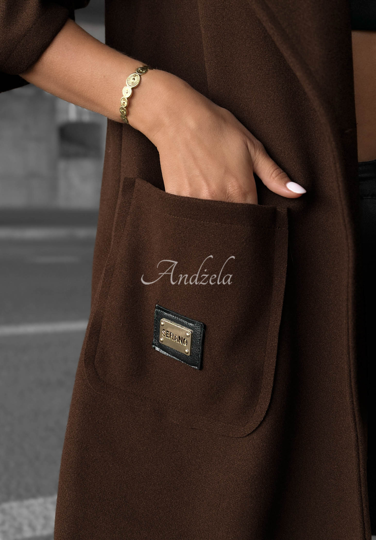 Long, oversized hooded coat—Autumn Coat in chocolate brown