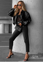 Spodnie jeansowe mom fit z paskiem Best Moment ciemnoszare