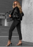 Spodnie jeansowe mom fit z paskiem Best Moment ciemnoszare