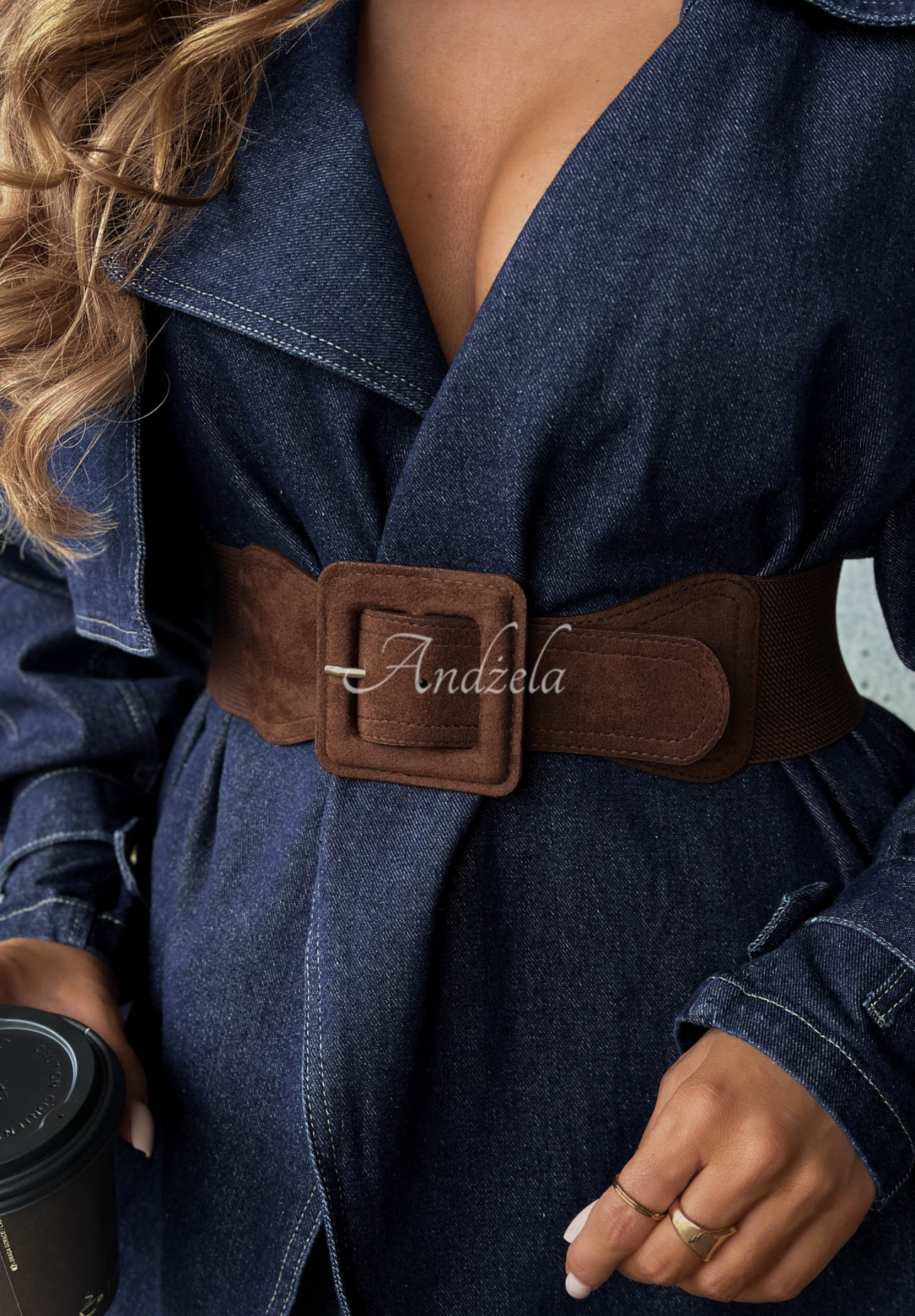 Tell Anyone Suede Belt in Chocolate Brown