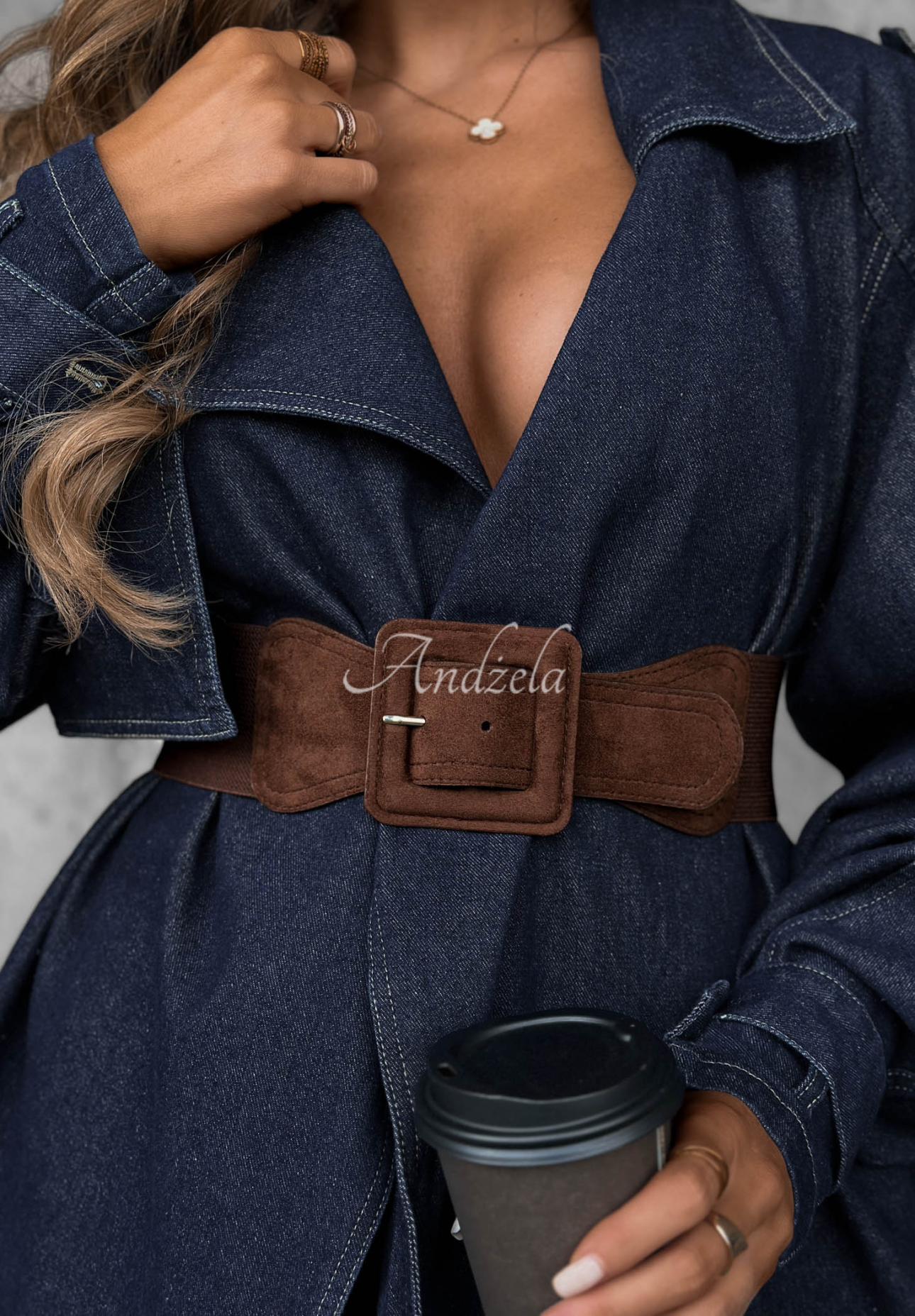 Tell Anyone Suede Belt in Chocolate Brown
