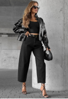 Spodnie jeansowe mom fit z paskiem Say Something czarne