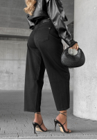 Spodnie jeansowe mom fit z paskiem Say Something czarne