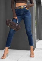 Spodnie jeansowe skinny Strive For More granatowe