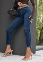 Spodnie jeansowe skinny Strive For More granatowe