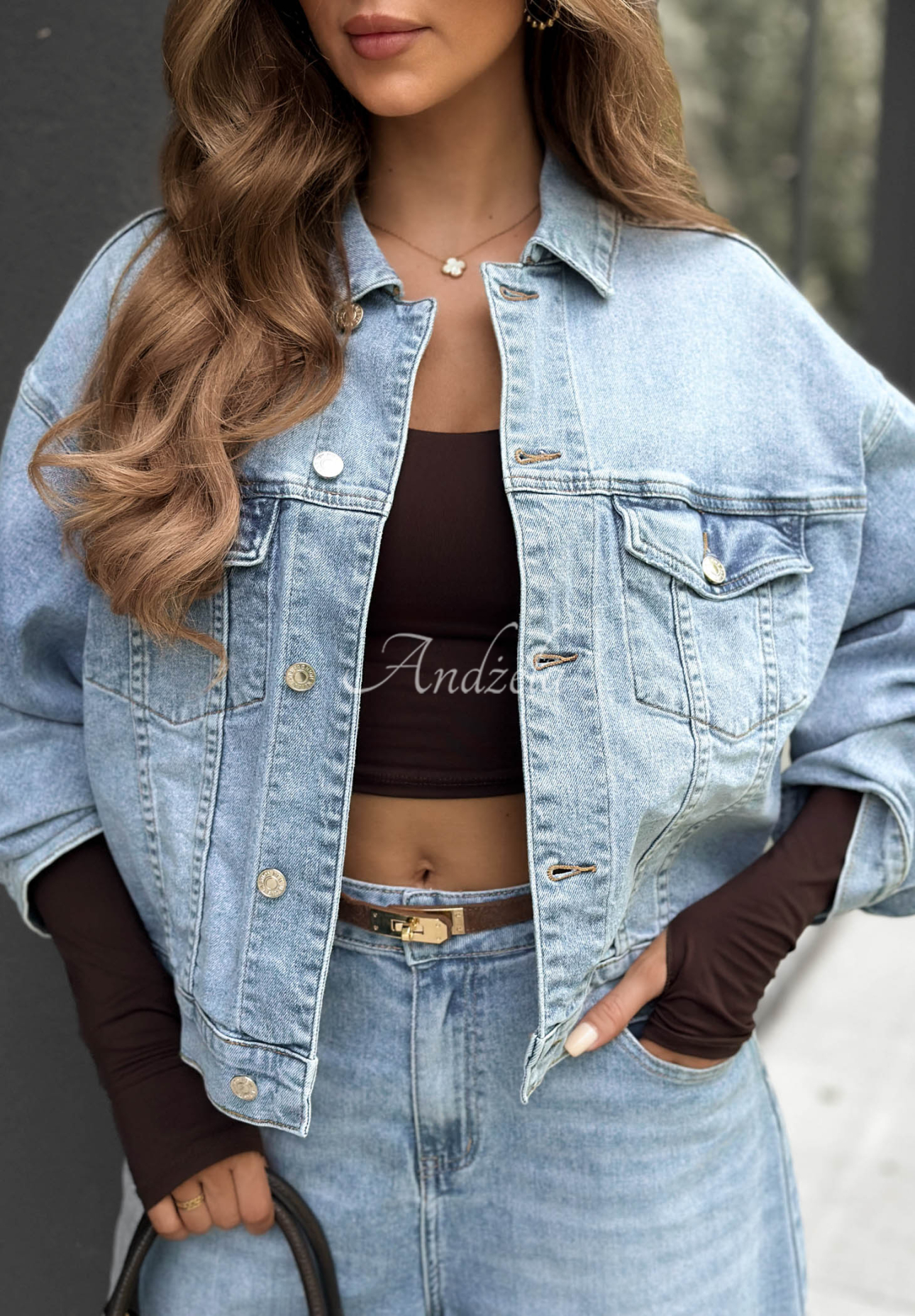 For A While Blue Denim Jacket