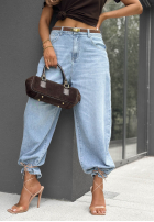 Spodnie jeansowe mom fit Once More niebieskie