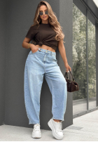 Spodnie jeansowe mom fit Once More niebieskie