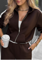 Komplet dresowy bluza i spodnie z lampasem Lazy Sunday czerwony