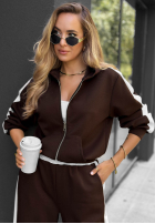 Komplet dresowy bluza i spodnie z lampasem Lazy Sunday czerwony
