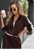 Komplet dresowy bluza i spodnie z lampasem Lazy Sunday czerwony