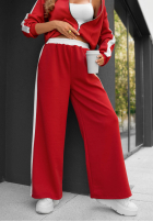 Komplet dresowy bluza i spodnie z lampasem Lazy Sunday czerwony