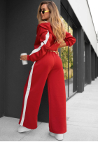 Komplet dresowy bluza i spodnie z lampasem Lazy Sunday czerwony