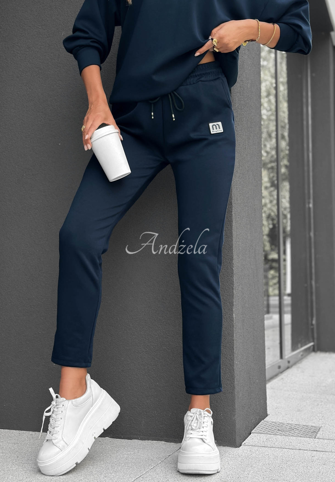 City Blend Navy Blue Viscose Sweatsuit Set