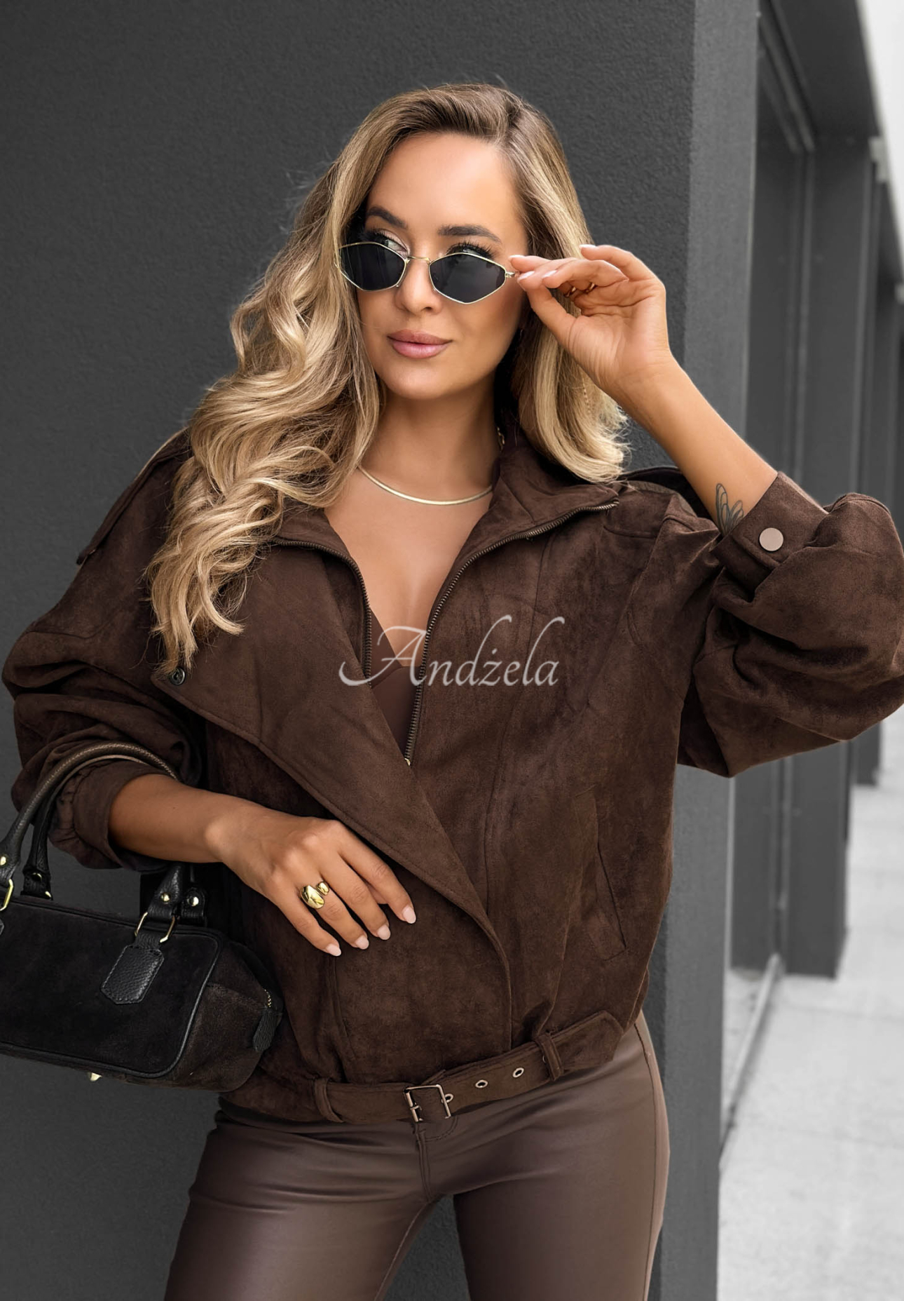 Kiss The Sky Chocolate-Brown Suede Jacket