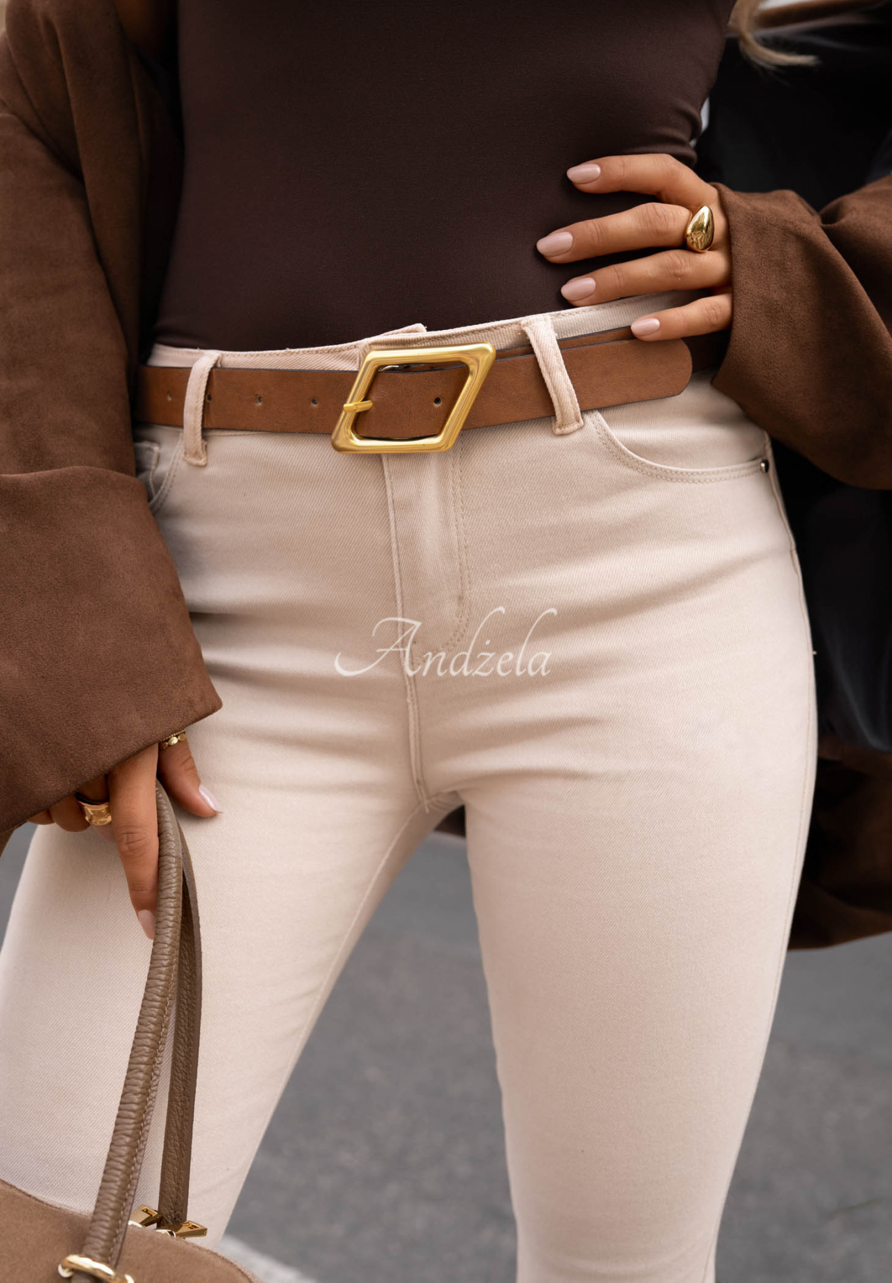 What You Told Me Beige Skinny Jeans