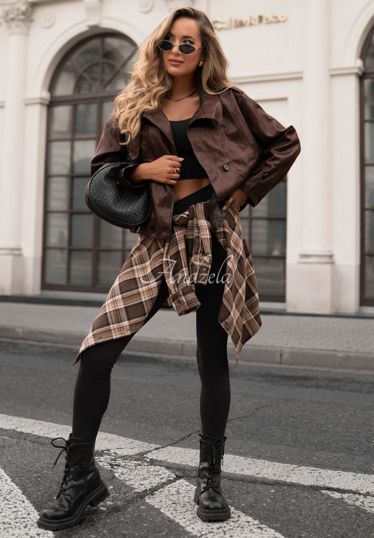 Midnight Walk Chocolate-Brown Leather Bomber Jacket