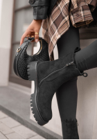 Zamszowe botki Timeless Step czarne