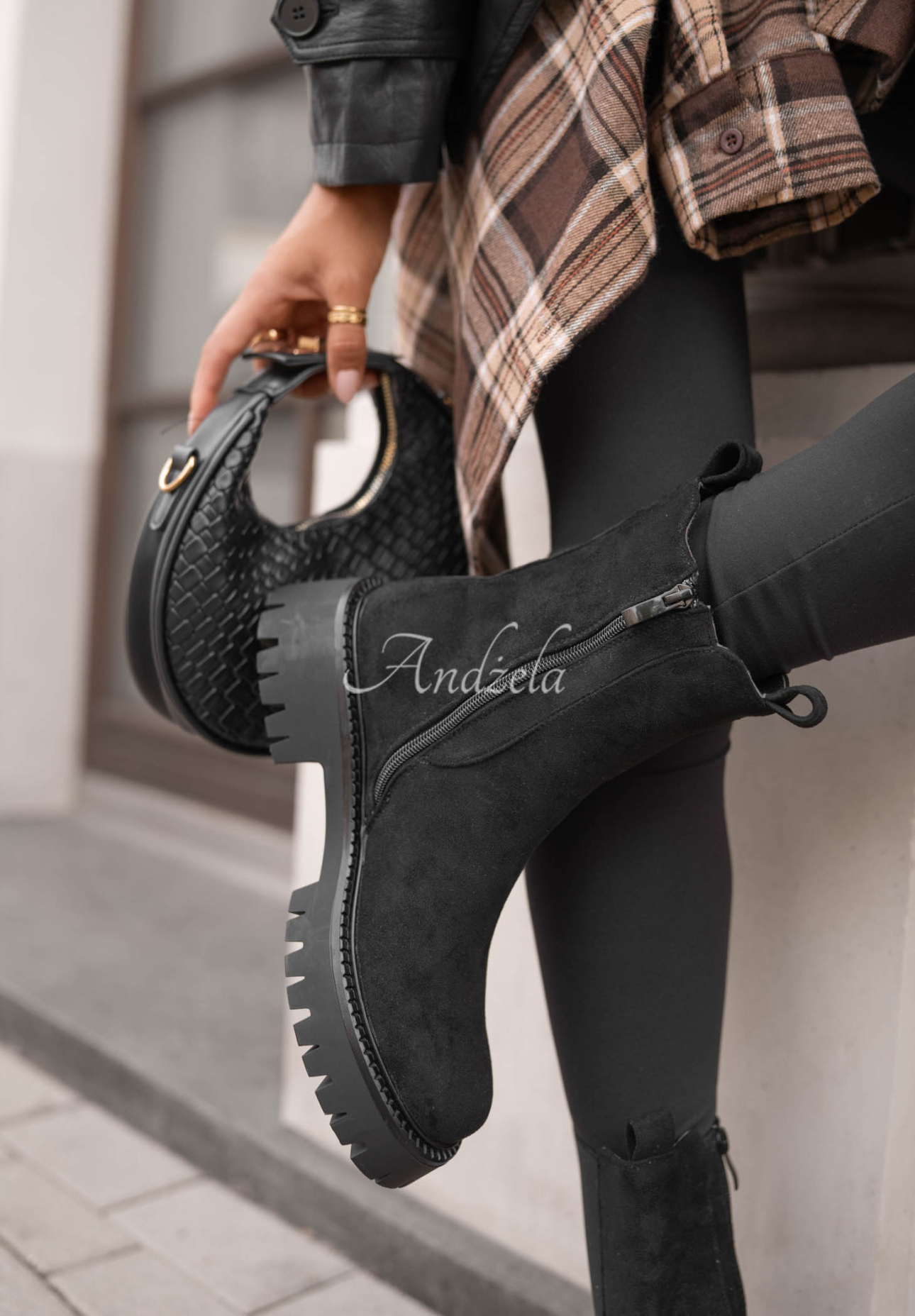 Timeless Step Black Suede Ankle Boots
