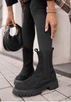 Zamszowe botki Timeless Step czarne