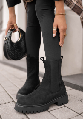 Timeless Step Black Suede Ankle Boots