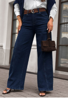 Spodnie jeansowe z paskiem Urban Flam granatowe