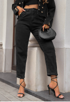 Spodnie jeansowe mom fit Lost Message czekoladowe