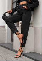Spodnie jeansowe mom fit Lost Message czekoladowe