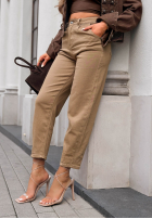 Spodnie jeansowe mom fit Lost Message czekoladowe