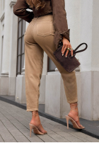 Spodnie jeansowe mom fit Lost Message czekoladowe