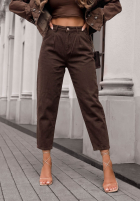Spodnie jeansowe mom fit Lost Message czekoladowe