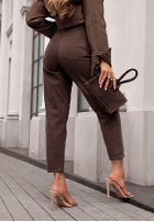 Spodnie jeansowe mom fit Lost Message czekoladowe