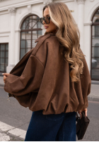 Zamszowa kurtka bomberka oversize Early Season czekoladowa