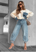 Spodnie jeansowe banana Fall Ready czekoladowe