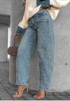 Spodnie jeansowe banana Fall Ready czekoladowe