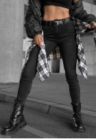 Spodnie jeansowe skinny z paskiem Lucky You ciemnoszare