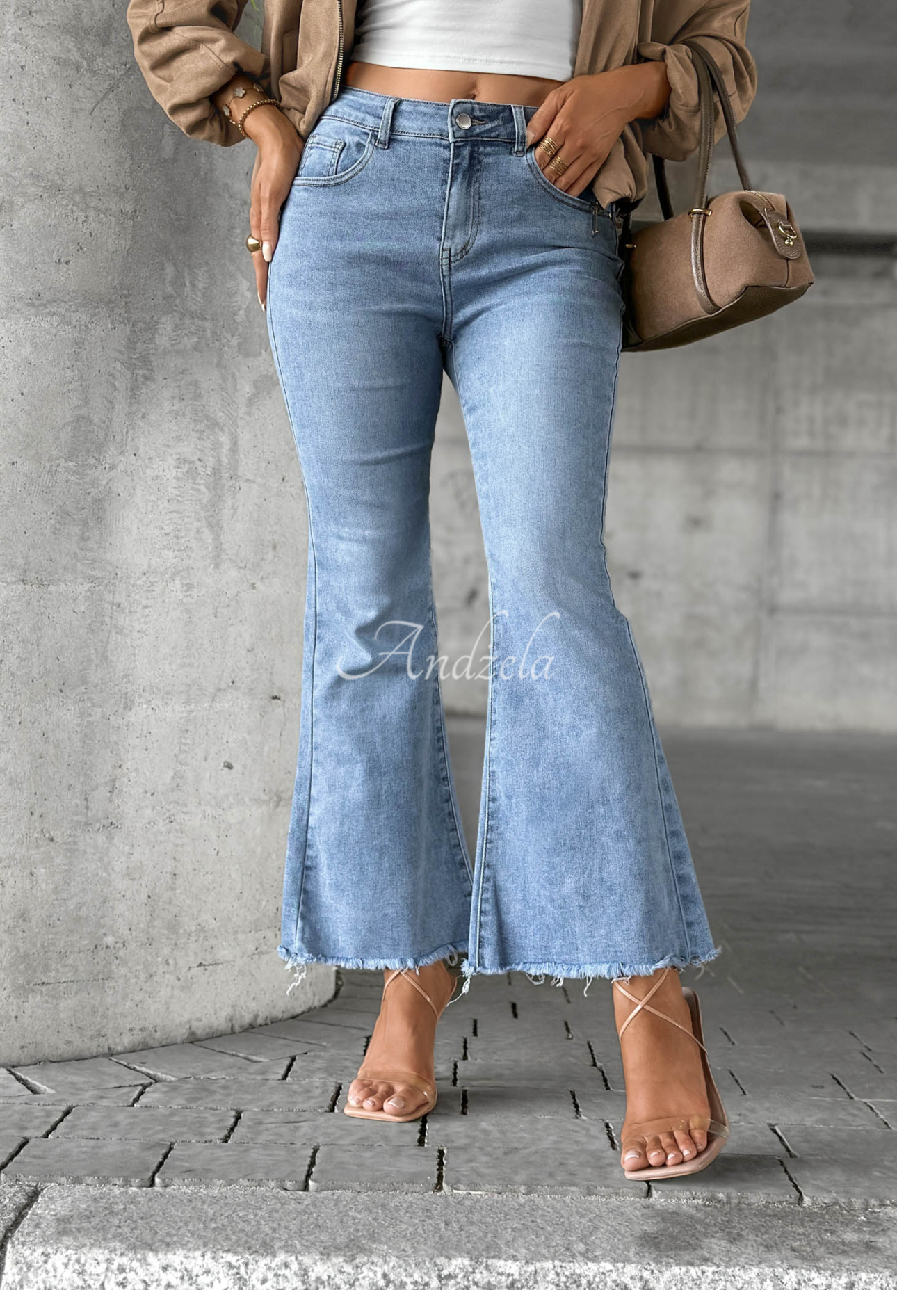 Modern Classic Light Blue Bell-Bottom Jeans