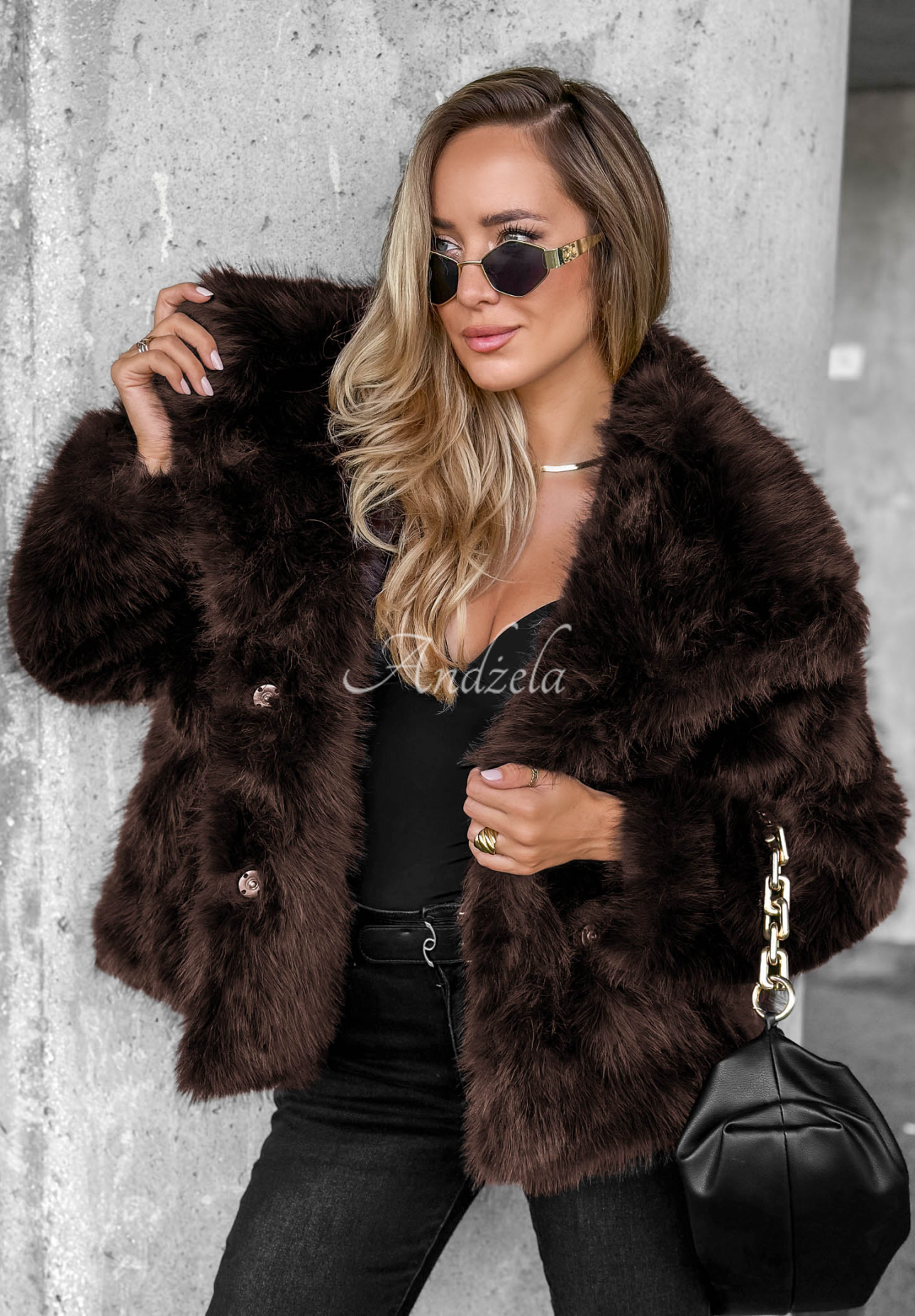 Autumn Romance Short Chocolate-Colored Fur Coat