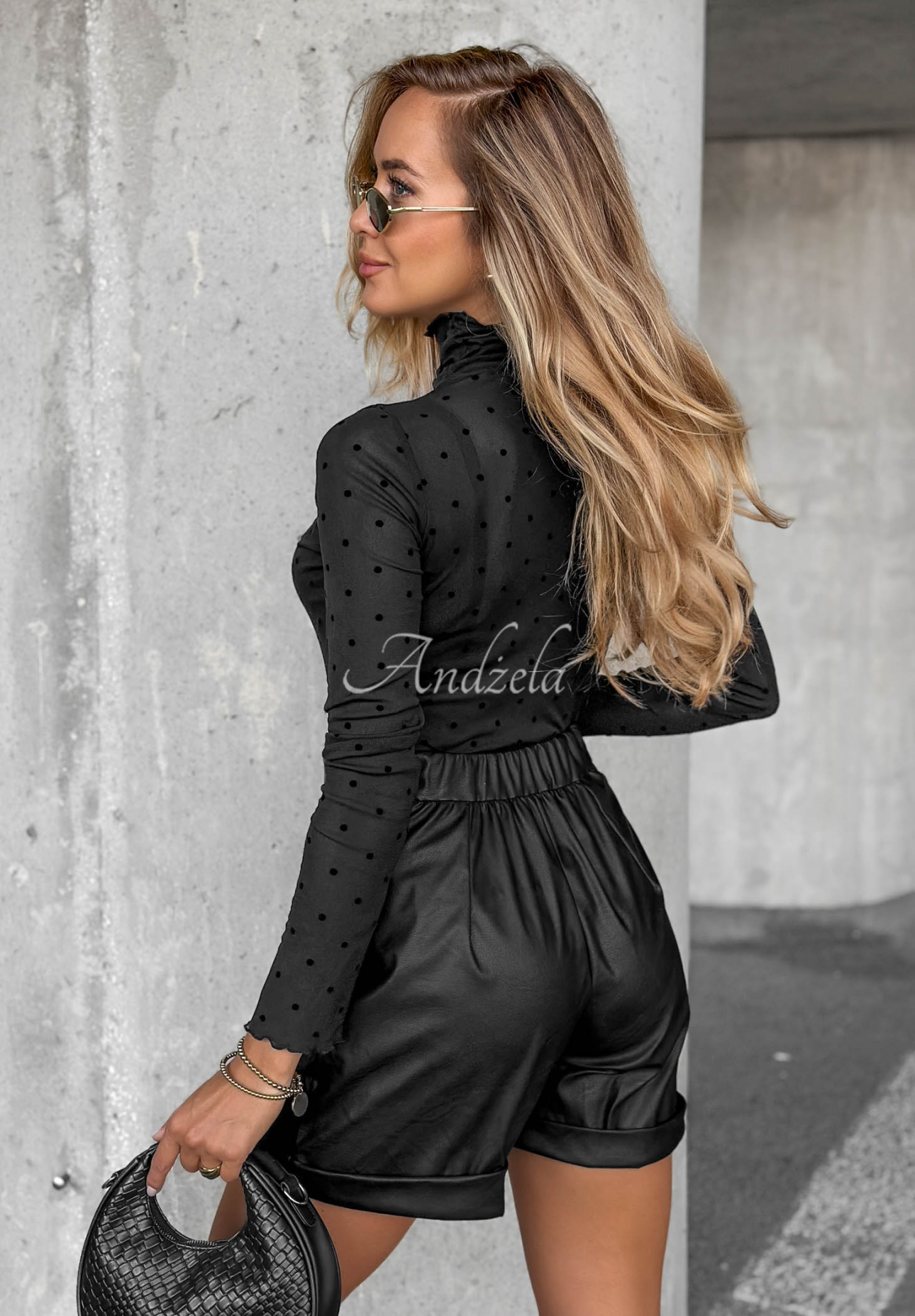 Silent Beauty Black Polka-Dot Mesh Blouse