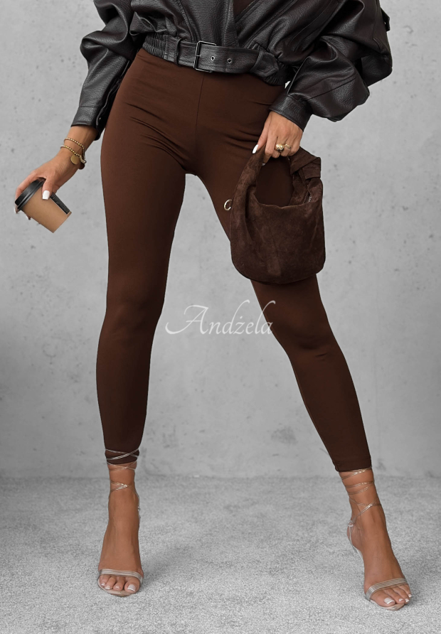Legginsy Push-Up Fit Females czekoladowe