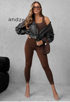 Legginsy Push-Up Fit Females czekoladowe