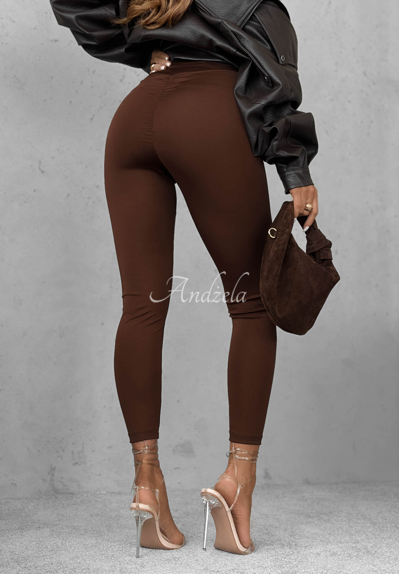 Leggings Push-Up Fit Females chocolate.